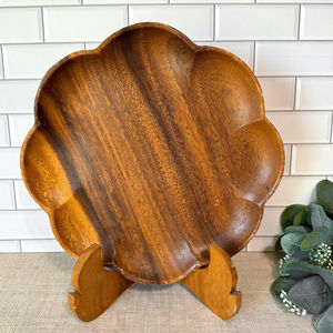 Platos de madera hechos a mano ecológicos, aspecto de pieza cortada de madera natural, agrega atracción a su mesa de comedor - Product Image 3