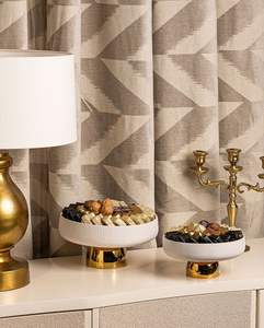 Luxury Golden <b>Chocolate</b> Bowl With Lid Hammered Style Bowl Minaret Round For <b>Ramadan</b> Wholesale Suppliers For Exports From India - Product Image 4