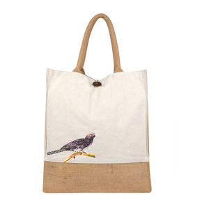 Imprimé numérique grande capacité toile dames femmes main sac à provisions écologique portable épaule plage fourre-tout fermeture éclair lettre - Product Image 5