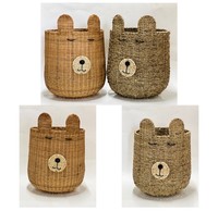 Prix usine écologique moderne multi-usages enfants organisateur élégant en forme d'animal tissé à la main en rotin naturel panier de rangement