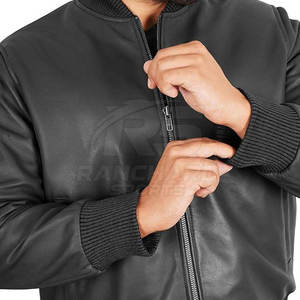 Chaqueta Bomber de Cuero, Elegante, Cómoda, Clásica, Chaqueta Bomber de Cuero Vintage, Suave, Moderna, para Uso Diario - Product Image 5