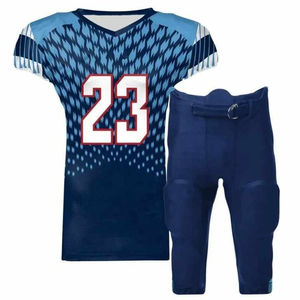 Uniforme de fútbol americano de poliéster 100% de calidad superior, conjunto de Jersey y pantalones cortos transpirables y cómodos en estilo de talla grande - Product Image 1