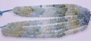 Fournisseur indien Perles rondes à facettes en aigue-marine naturelle polie lisse de haute qualité Perles de pierres précieuses en vrac pour la fabrication de bijoux - Product Image 4