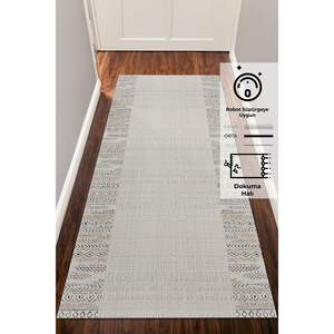 Konfor 8607 Hand Woven Knitted Colorful <b>Runner</b> <b>Carpet</b> Made of Durable Polyester Cashmere Inspired Design - Product Image 2