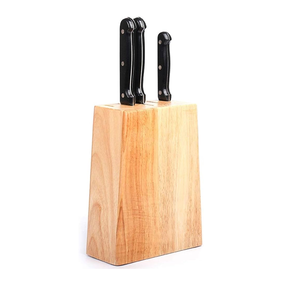 Ensemble de couteaux 5 pièces à manche creux en bois avec porte-couteau en bois et taille personnalisée prix bon marché - Product Image 5