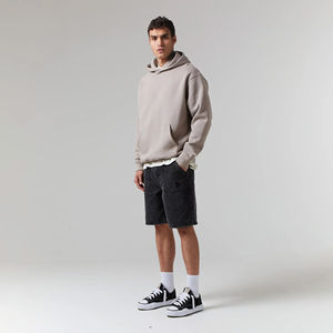 Pull en molleton surdimensionné pour homme en coton 100% de qualité supérieure, manches longues, streetwear, imprimé en relief, lavage à l'acide - Product Image 3