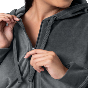 Elegante chándal de terciopelo con logotipo personalizado para mujer, sudaderas con cremallera de alta calidad, chándal para correr, conjunto de 2 piezas, estampado de entrenamiento de talla grande - Product Image 3