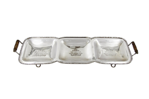 Centro de Mesa Rectangular de Metal Plateado Sheffield, Diseño Tradicional de la Familia Real, Porta Aperitivos y Frutos Secos, 100% Hecho a Mano, para Restaurantes - Product Image 3