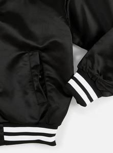 Veste d'hiver à capuche légère personnalisable pour hommes de haute qualité en vrac à la mode réversible Baseball Varsity Satin Letter Pattern - Product Image 6