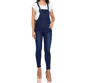 Fine Quality <b>Womens</b> <b>Casual</b> Destroyed Denim Ripped Bibs Overall <b>Jumpsuits</b>, Hot Selling Woman's Ripped Denim Dungarees - Product Image 5