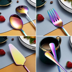 Ensemble de couverts multi-finis en acier inoxydable couverts élégants pour la maison, la cuisine, le restaurant, le café et la table à manger d'Inde - Product Image 2
