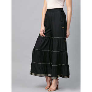 Pantalones Sharara Negros de Rayón para Mujer (Tallas S-5XL) - Product Image 2