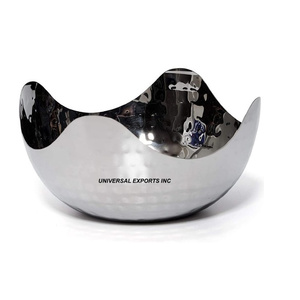 Ensemble de deux bols à chocolat martelés, forme ronde, luxe, écologiques, en métal poli miroir, bol à bonbons - Product Image 4
