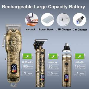 Cortadora de Pelo Inalámbrica Profesional Recargable por USB con Pantalla LCD, en Francés, Regalos para Hombres, para Usar en RV - Product Image 4