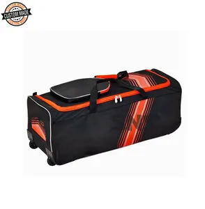 Mükemmel dayanıklılık toptan 600D Polyester malzeme hint tedarikçiden tekerlekler ile yapılan spor kriket kiti çantası