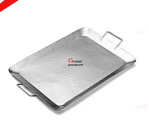 Nouveau look plateau de service en acier inoxydable en métal fini argenté pour restaurant et bar d'hôtel - Product Image 5