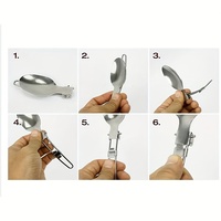 Ensemble de couverts de camping portable pour la cuisine en plein air, couteau, fourchette et cuillère pliables en acier inoxydable, 3 pièces, kit de cuisine