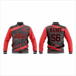 Chaqueta Varsity Personalizada OEM de Poliéster/Algodón con Mangas, Cadena, Bordado Chenille, Cierre de Cremallera, Estilo Urbano, Otoño 2025 - Product Image 4