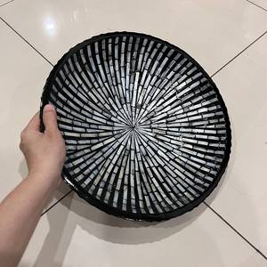 Nouveauté : Ensemble de saladiers écologiques faits à la main avec incrustation de nacre, pour le rangement et le service, cadeau de pendaison de crémaillère, emballage carton - Product Image 6