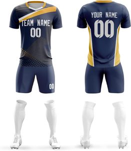 Uniforme de Fútbol Moderno, Sublimado, Personalizado, Camiseta y Pantalones Cortos, Anti-Pilling, Poliéster, Ropa Deportiva Profesional para Partidos - Product Image 4