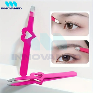 2025 couleur rose forme de coeur bon fournisseur en acier inoxydable faites votre propre pince à épiler à sourcils entièrement personnalisée - Product Image 6