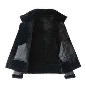 Chaqueta de piel de oveja de alta calidad para hombre, chaqueta de piel de oveja, chaqueta Sherpa Premium para hombre - Product Image 2