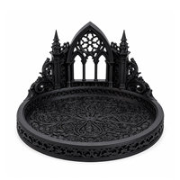 Plateau à bijoux Cathédrale Gothique, Plateau de rangement esthétique médiévale sombre imprimé en 3D pour bagues, colliers, parfums, organisateur de coiffeuse