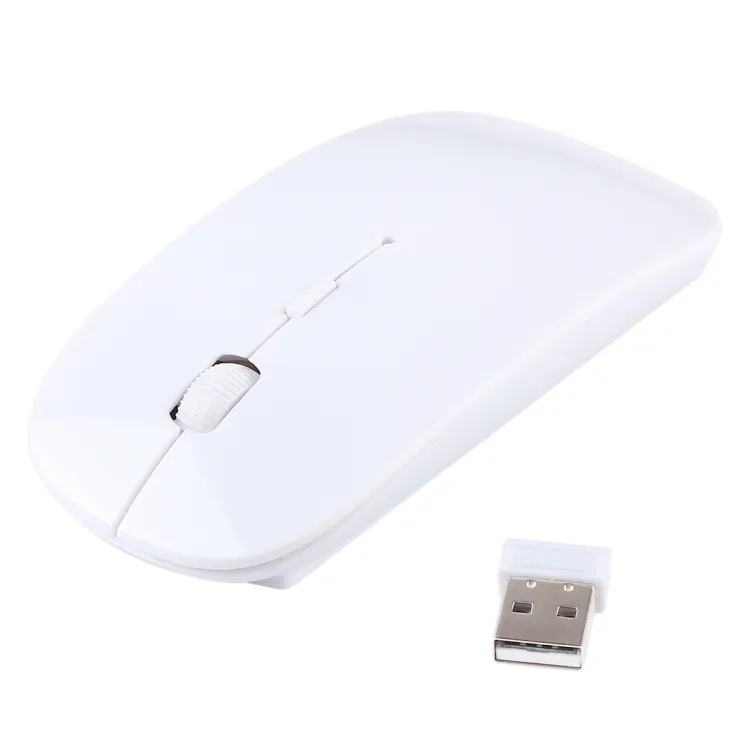 Penjualan Laris Mouse Optik Laser Ultra-tipis Nirkabel 2.4GHz dengan Penerima USB Mini Pasang dan Mainkan Mouse Optik