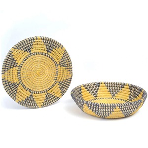 Yellow Round Fruit Bowl Natural <b>Tableware</b> Meal Presentation Decor Eco-Friendly Wholesale Vietnamese Products - Product Image 1