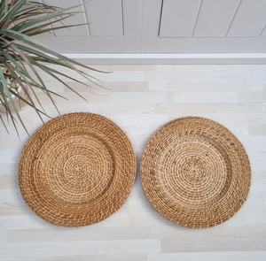 Boho Vintage redondo Natural ratán cargador placa barato tejido manteles para platos y platos - Product Image 2