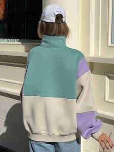 Streetwear Fashion Oversized Panel Button Up Hoodie Long Sleeve Thick Custom Logo Hoodies & Sweatshirts for Men and Women - Product Image 5