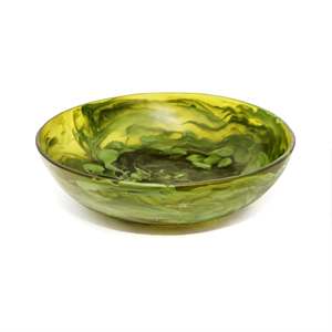 Bol et plat de service en résine écologique gris et blanc, artisanat, passe au lave-vaisselle, pour les fêtes, fabriqué en Inde - Product Image 5