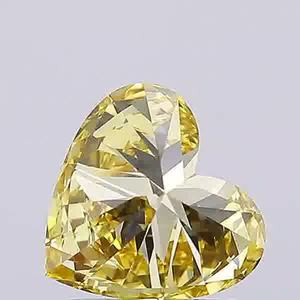 เพชรทรงหัวใจ 1.60 กะรัต สีเหลืองแฟนซี ความสะอาด VVS1  ผลิตในห้องปฏิบัติการด้วยวิธี CVD  ไม่มีตัวเรือน  รับรองโดย IGI  ขายส่งเครื่องประดับ - Product Image 4