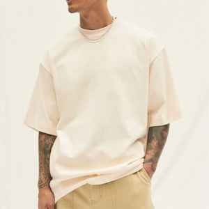 2025, venta al por mayor, logotipo personalizado, 100% algodón, camiseta para hombre, ropa de calle holgada, estilo Hip Hop, camiseta estampada a la moda - Product Image 4