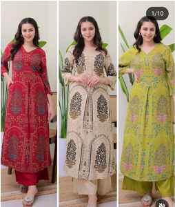 Ropa de fiesta de alta calidad Kurti para mujer con escote y pantalón elegantes disponibles a precios al por mayor desde la India - Product Image 6