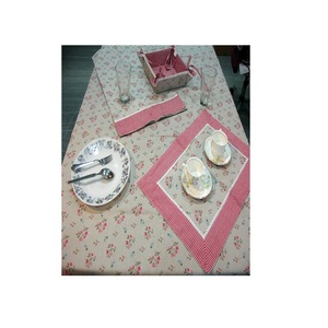 Best selling home accessories kitchen set 100% cotton floral beige placemats with <b>cloth</b> napkin Hot Dining for Hotel - Product Image 6