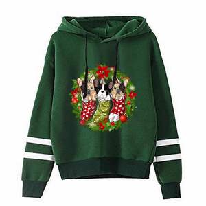 Sudadera CON CAPUCHA DE Navidad para hombre adulto de diseño único 100% algodón ligero y duradero bordado Puff estampado para invierno - Product Image 5
