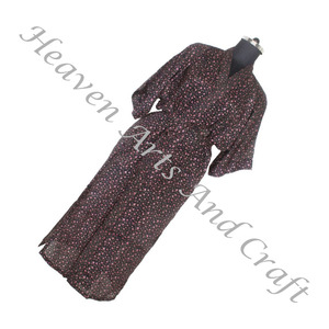 KL014 Belle Vintage Soie Sari Vintage Kimono Long Vintage Soie Sari Soie À La Main Femmes Robes Avec Poches Et Ceinture Oem - Product Image 2