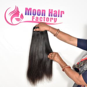 Cheveux humains vierges indiens naturels bon marché, lisses et crépus, qualité réelle de la marque Moon - Product Image 3