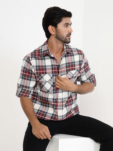 Chemise à carreaux en fil de coton durable pour hommes, vêtements de travail fonctionnels pour le voyage et l'extérieur au meilleur prix - Product Image 4