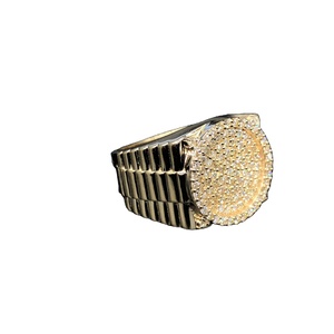 Anillo de oro blanco de 14 quilates para hombre, exclusivo, estilo clásico con diamante redondo radiante para bodas y fiestas - Product Image 2
