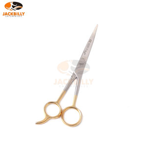 Ciseaux de coupe de cheveux professionnels de 7.5 pouces Ciseaux de coiffeur Premium Ice Tempered Acier inoxydable Poignée plaquée or Ultra-Sharp - Product Image 1