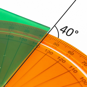 2-mảnh lồng vào nhau trong suốt màu Cam 10cm nhựa 180/360 độ Math thước đo - Product Image 6