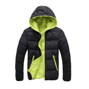 Chaqueta acolchada de invierno con capucha y logotipo personalizado, chaqueta acolchada de algodón a la moda para hombre - Product Image 3