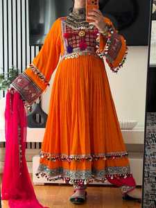 Kuchi afghan fait à la main ethnique tribal traditionnel brodé femmes robe afghane taille longue en multicolore OEM ODM entretenu - Product Image 6