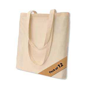 Mini bolso de mano de algodón 100% de alta calidad, bolso de tela de compras reutilizable con logotipo personalizado con cierre de hombro - Product Image 5