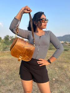 กระเป๋าถือหนังครันช์หนังแท้ทำด้วยมือแท้แบบเต็มรูปแบบมีสไตล์สำหรับผู้หญิงกระเป๋าสะพายไหล่แบบย้อนยุคใช้ในสำนักงานทำจากหนังแท้ - Product Image 2