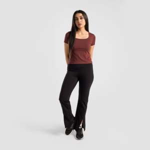 Maroon Flex Form <b>Top</b> for Yoga High Performance Fitness Clothing - Product Image 4