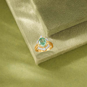 Emerald Cut Zircon Geometric Gold <b>Ring</b> for <b>Boys</b> Wedding Jewelry - Product Image 1