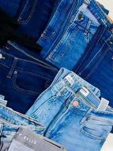 Jeans de Mezclilla Oscuros Casuales para Hombre y Mujer, Corte Recto, Super Ajustados, de Algodón y Elastano, Secado Rápido, Ligeros, para Otoño y Verano, Disponibles en Stock - Product Image 6